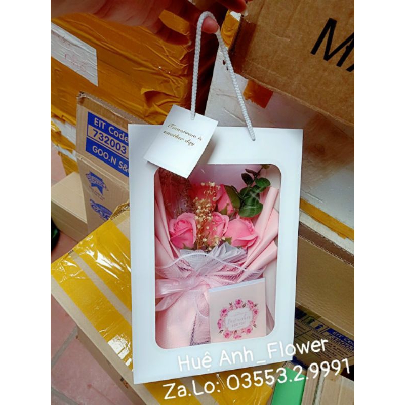 BÓ 5 BÔNG SÁP + TÚI THIỆP SIÊU XINH