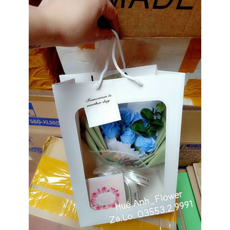 BÓ 5 BÔNG SÁP + TÚI THIỆP SIÊU XINH