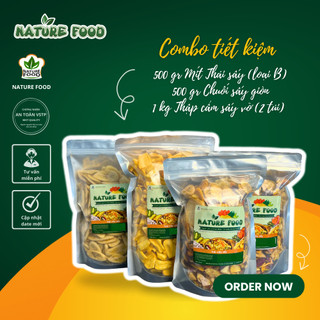   COMBO TIẾT KIỆM  Mít Thái sấy loại B  500gr  + Trái cây sấy thập cẩm loại vỡ  1kg  + Chuối sấy giòn  500gr  
