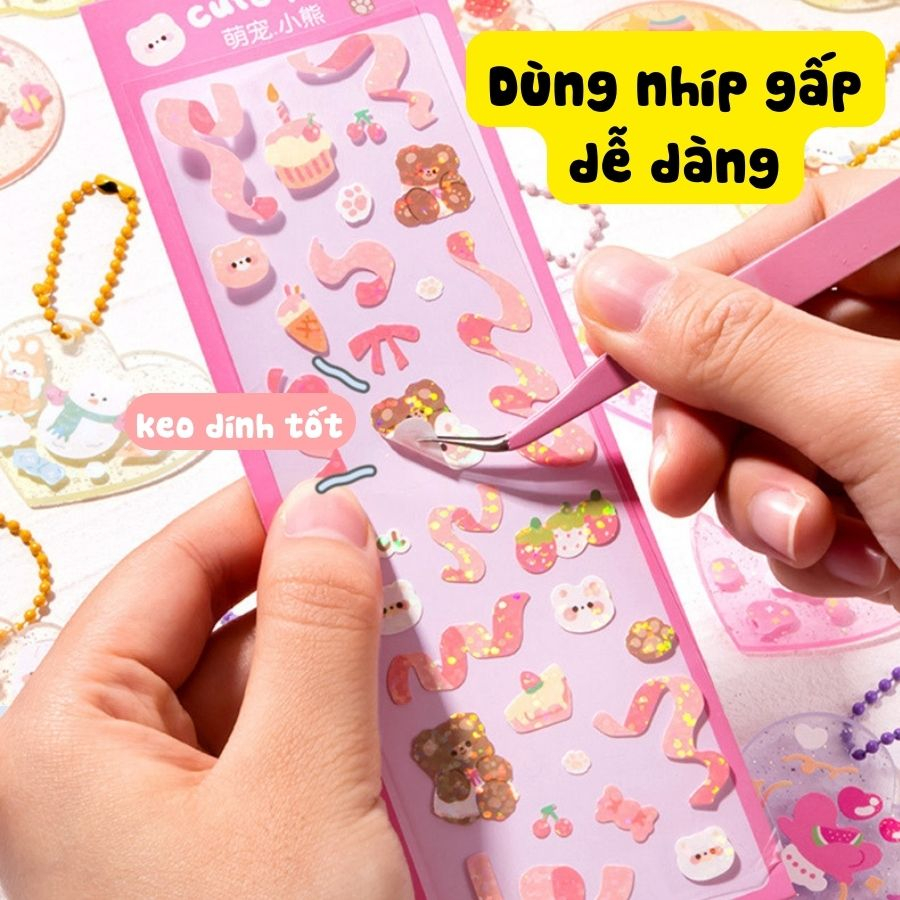 Combo 10 tờ sticker trang trí dán nhãn cute nhiều mẫu giá rẻ decor sách vở, hộp bút, đồ dùng học tập
