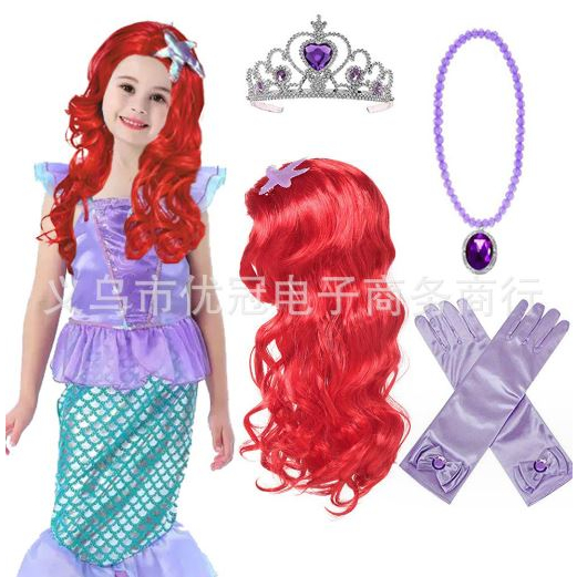 Bộphụ kiện hóa trang công chúa Ariel nàng tiên cá 4 món y hình cho bé gái