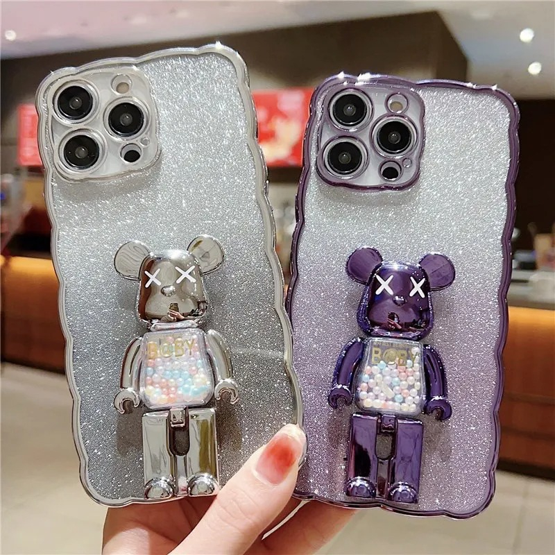Ốp Lưng Hình Gấu Viền Lượn Bear Brick Gradient iP 14Promax 13Promax 12Promax 11Promax Xsmax