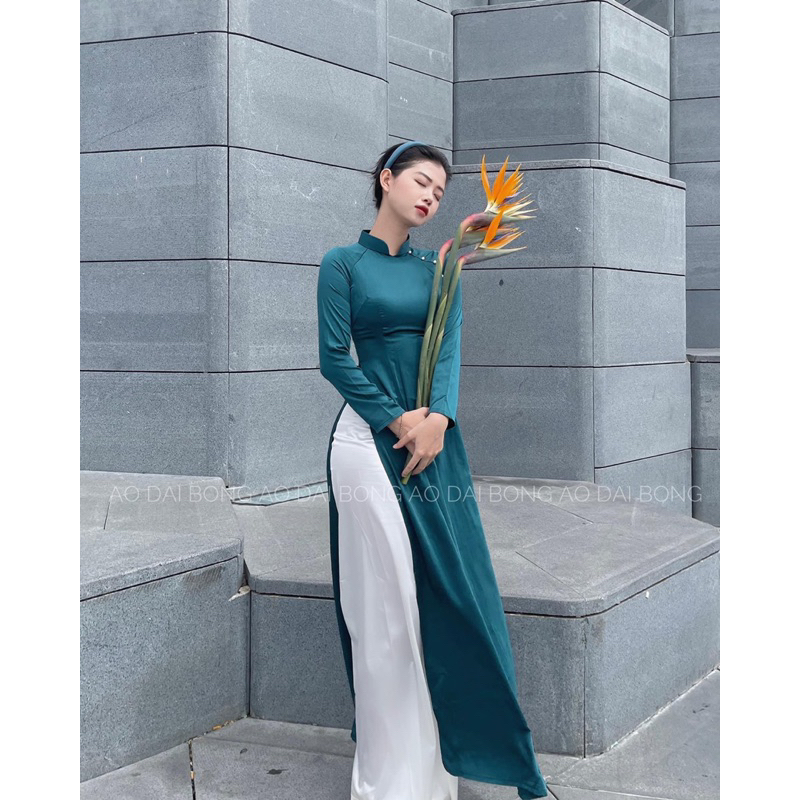 Áo dài ngoạc trai cao cấp_Duy Chinh_ADTT0003_Tông Màu Xanh