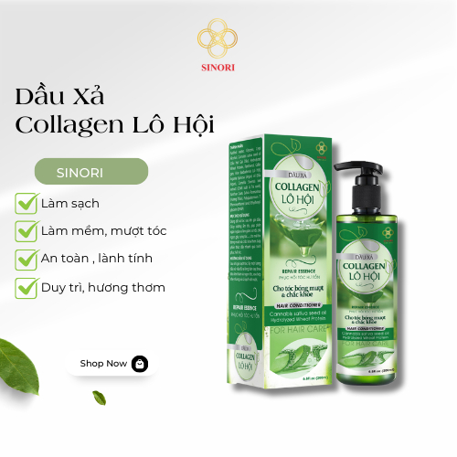 Dầu xả collagen lô hội Sinori giúp cung cấp dưỡng chất và bổ sung độ ẩm cho tóc 200ml