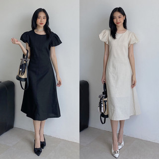 Váy linen tay bồng hở lưng 085