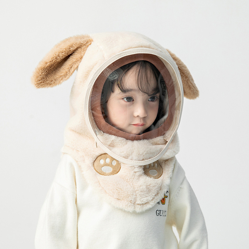 Mũ Len Lông Cừu Trùm Đầu Kèm Kính Chắn Gió Chống Bụi Cho Bé 3 in 1 mùa đông hot 2023