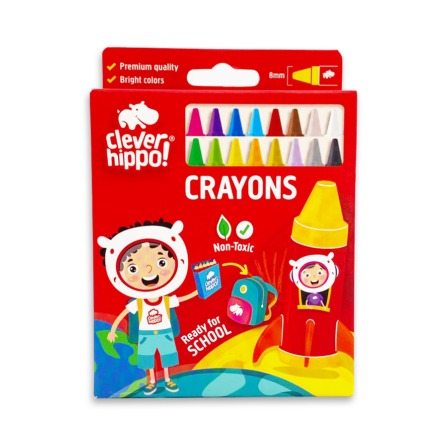 Bộ Bút Sáp Màu Colorful - 16 Màu CLEVERHIPPO CRAYON1601