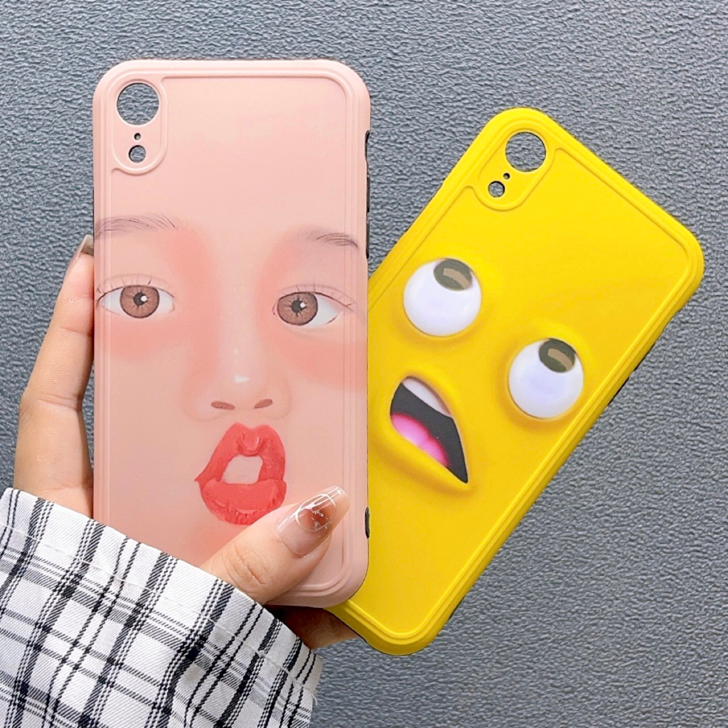 [ Iphone XR ] Ốp Lưng Silicon IMD Bảo Vệ Camera Emoji Funny