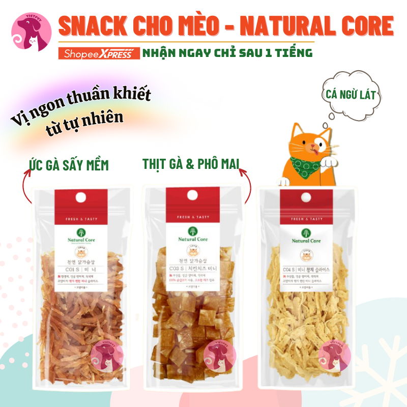 [40g] Snack Cho Mèo - Natural Core Full Vị (Thịt gà, Cá ngừ & Phô mai)