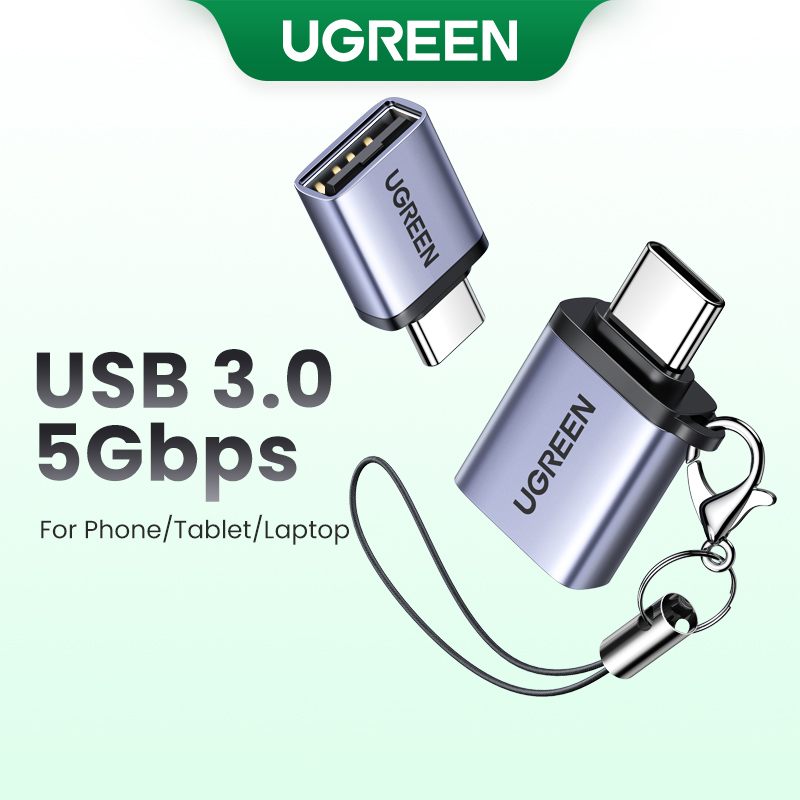 Đầu chuyển Otg Type C sang USB 3.0 Ugreen vỏ nhôm, truyền dữ liệu tốc độ cao, bảo hành 12 tháng