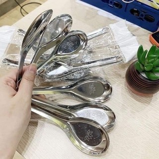 Sét 5 thìa phở hoa sen inox dày dặn