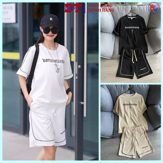  Bộ quần áo nam nữ mùa hè BONROU chất thun xốp tổ ong, form thoải mái thể thao mặc nhà đi chơi - DTB H0