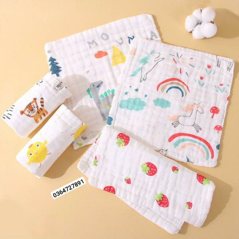 Khăn Xô Sữa 6 lớp chất liệu Muslin cao cấp cho bé sơ sinh