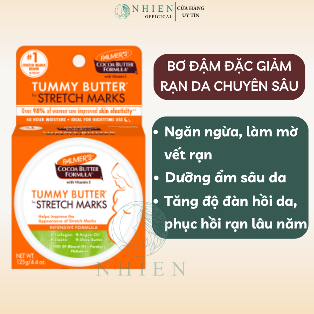 Bơ ngăn ngừa và giảm rạn da chuyên sâu Palmer's Tummy Butter for Stretch Marks 125g