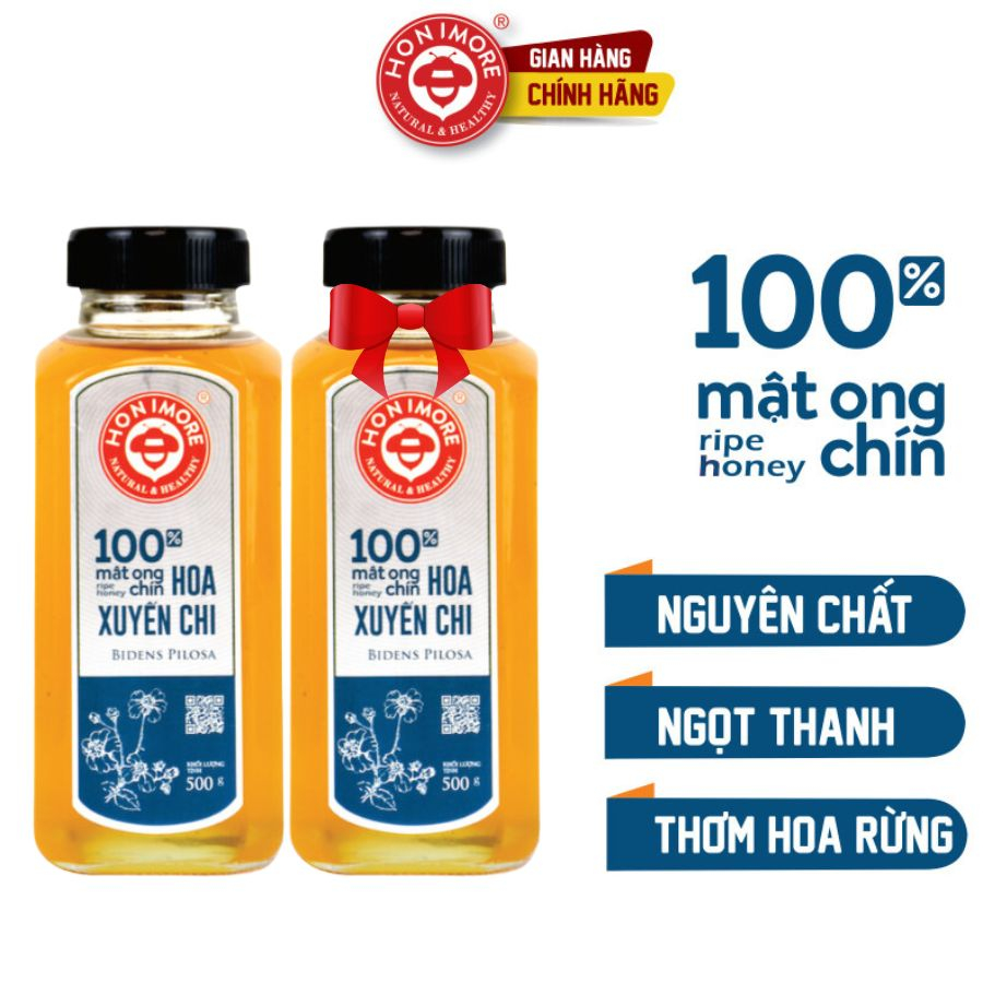 Combo Mật ong nguyên chất Hoa Xuyến Chi Honimore 500g + Mật ong rừng nguyên chất 500g- giúp tăng cường đề kháng