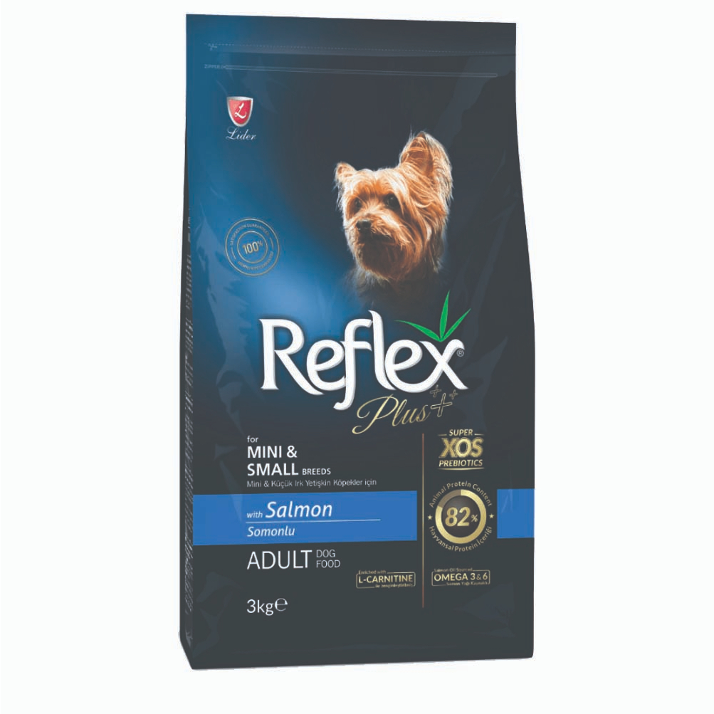 Thức ăn hạt khô cho chó nhỏ, chó lớn Reflex Plus Mini, Medium & Large Breed Adult Dog Food Salmon