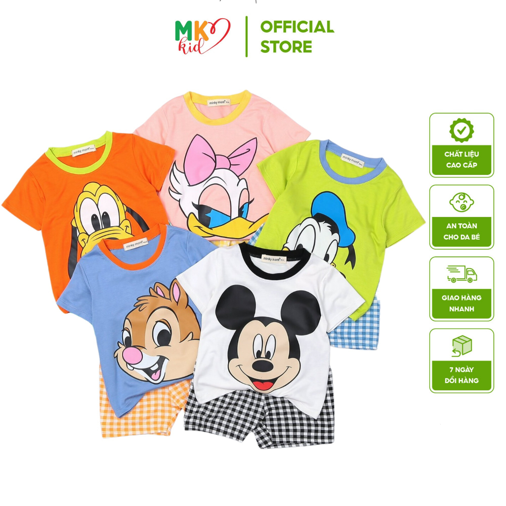 Bộ cộc tay Minky Mom Cho Bé 6-30Kg, Thun Lạnh co giãn an toàn da bé, quần áo trẻ em mềm,mịn và thấm hút mồ hôi