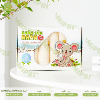 Khăn sữa Mipbi 100% cotton mềm mịn cho da bé