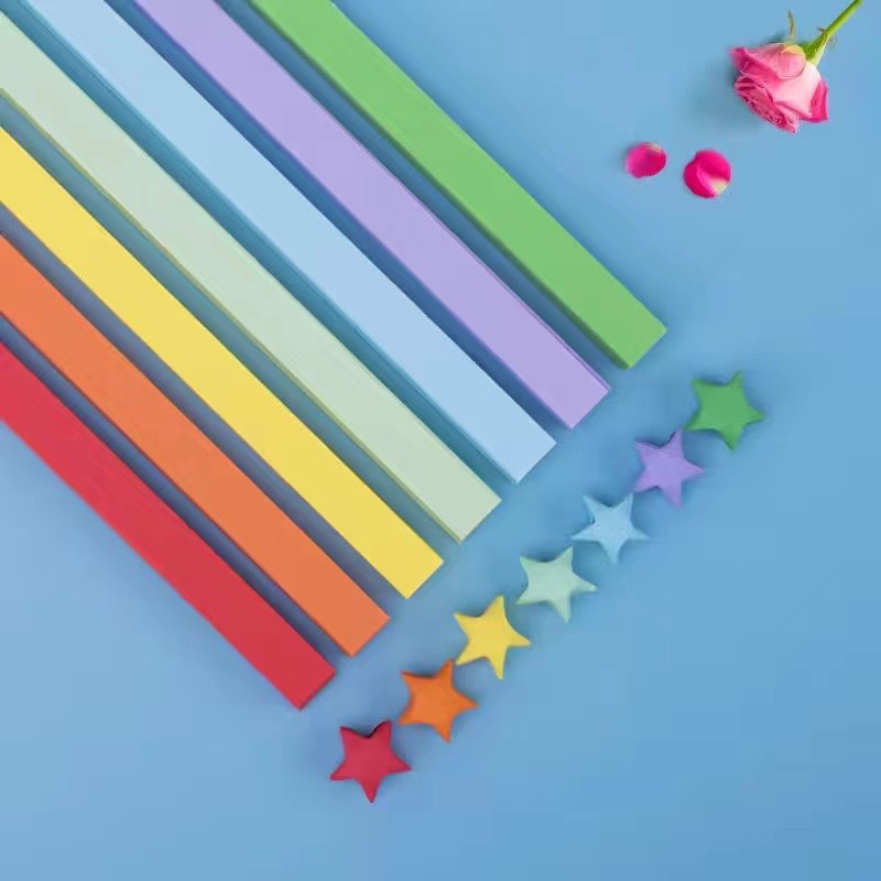 Set 100 sao giấy may mắn gấp sẵn