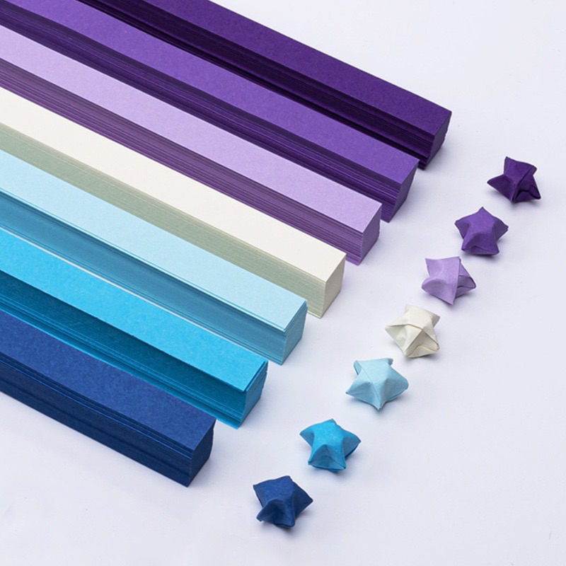 Set 100 sao giấy may mắn gấp sẵn