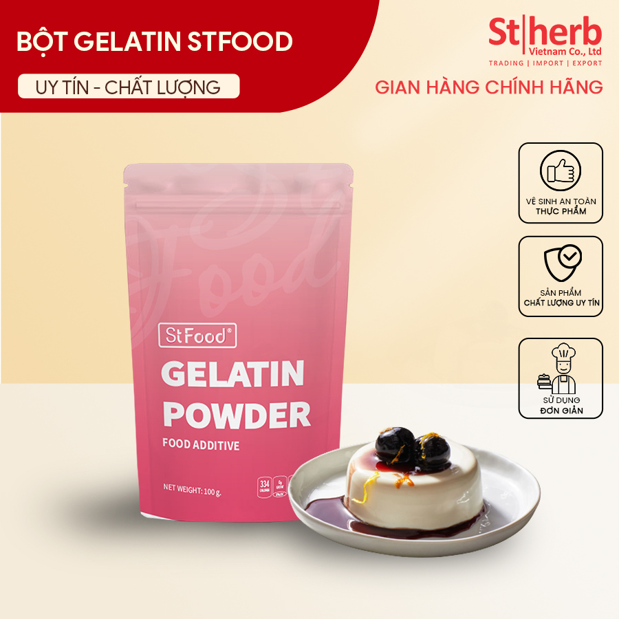 Bột Gelatin StFood 100G - 250 BLOOM Không Đường