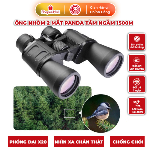 Ống Nhòm Quân Đội PANDA Nhìn Xa 1000m Siêu Zoom Phóng Đại 20 Lần - Màu Đen