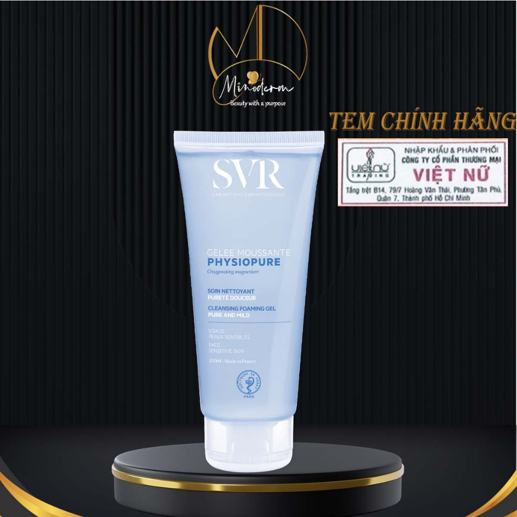 Sữa rửa mặt SVR Physiopure Gelée Moussante dạng gel làm sạch sâu, không chưa xà phòng cho da nhạy cảm 55ml, 200ml