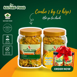   COMBO 1KG  Khô gà lá chanh  2 hộp  - Tặng: Bim que đậu hà lan  1 hộp  + Quẩy đùi gà  1 hộp  