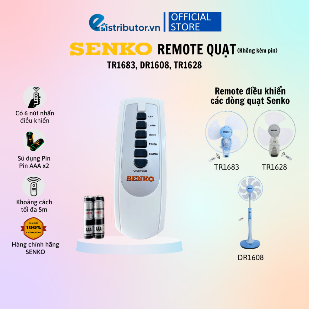 Pin remote điều khiển Senko - 100% chính hãng