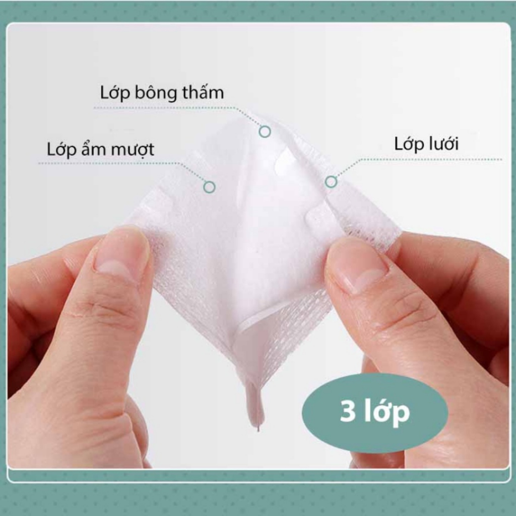 Bông Tẩy Trang LINE 100% Cotton Hàng Việt Nam Chất Lượng Cao, Dập Viền Chắc Chắn
