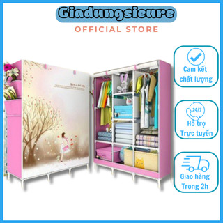 Tủ quần áo 3D 3 buồng 8 ngăn( giảm 40k tiền ship)
