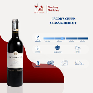 Rượu vang jacob's creek classic merlot 2019 nồng độ alc 13.9% 750ml không kèm hộp