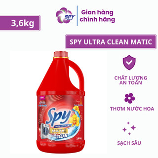  Can Nước Giặt Xả SPY Ultra Clean Matic 3.6kg – Dùng Máy Giặt Cửa Ngang Sạch Sâu Ít Bọt Thơm Lâu 