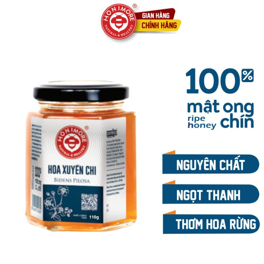 Mật ong rừng nguyên chất Honimore Hoa Xuyến chi hũ 110g/hũ