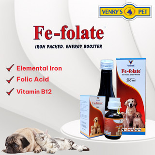 FE-FOLATE Bổ sung sắt cho chó, mèo dạng siro 100,200ml