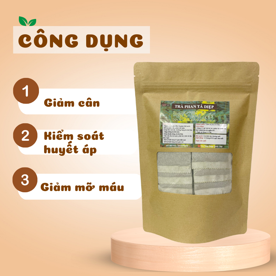 Trà Phan Tả Diệp Túi Lọc Giảm Cân Giữ Dáng, Cải Thiện Táo Bón, Giúp Nhuận Tràng | Trà Thảo Dược Quốc Thái