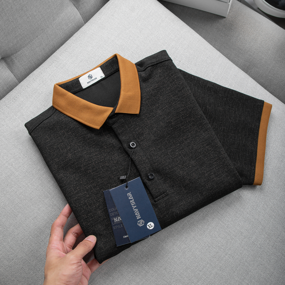 BIGSIZE NAM 80-140KG POLO CỔ NÂU KIM TUYẾN PL021 2BIG NAVY STAR