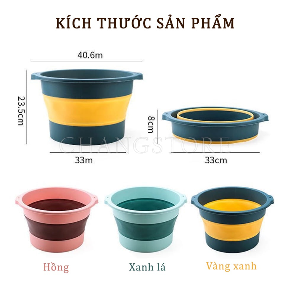 Chậu Ngâm Chân Tròn Gấp Gọn Không Nắp Bồn Ngâm Chân Gấp Gọn Siêu Bền Thiết Kế Nhiều Hạt Massge Giúp Giảm Tê Buốt