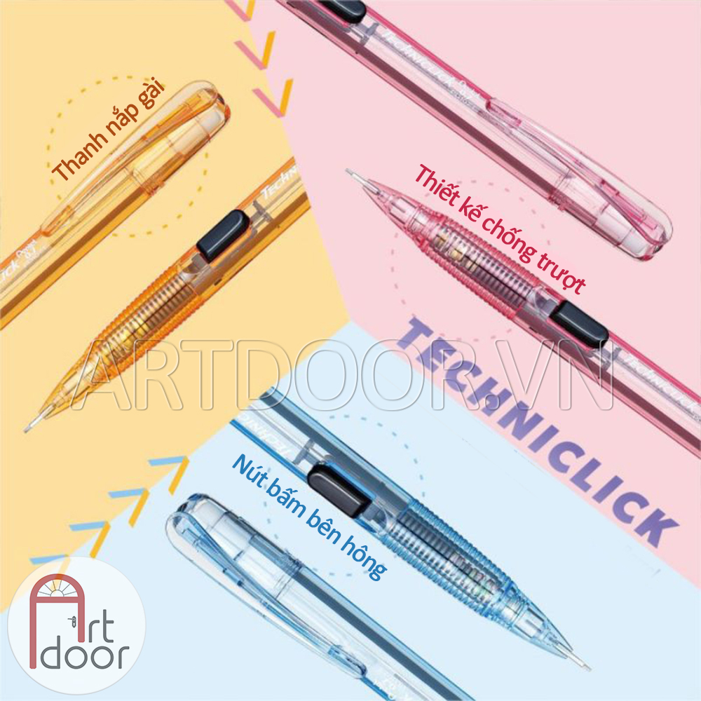 Bút chì bấm PENTEL Techniclick bấm cạnh chính hãng PD105