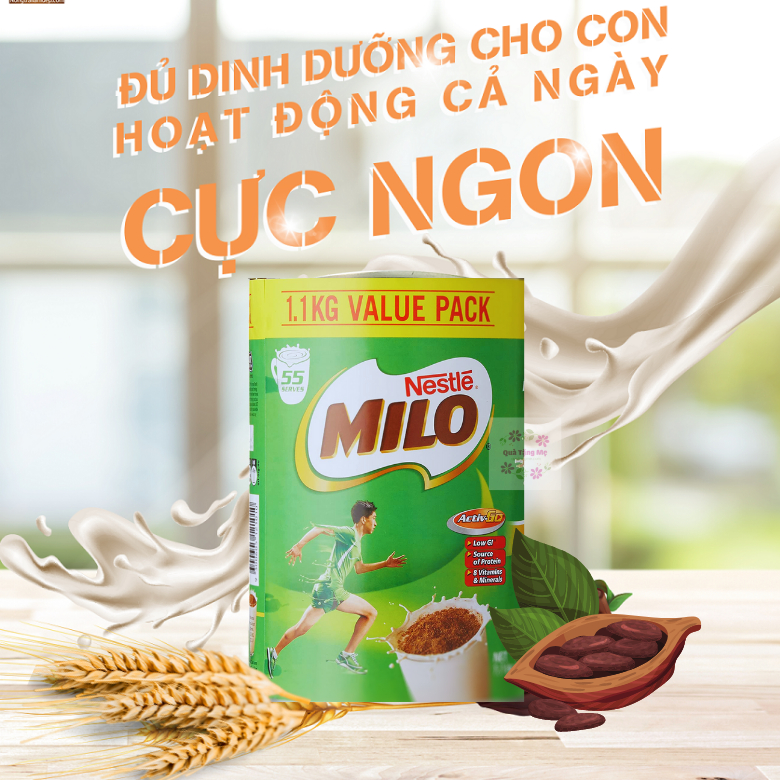 Sữa Nestle Milo Úc bổ sung dinh dưỡng cho bé phát triển tối ưu hộp 1kg OZ Slim Official
