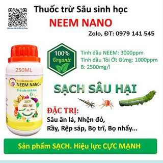 Dầu Neem đa năng phòng trị bệnh sâu nhện trĩ nấm cho cây hoa hồng, cây cảnh, Rau sạch