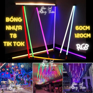 (Giá Huỷ Diệt)Bóng Đèn Led T8 Nhựa Trang Trí Trong Nhà,Ngoài Trời 0m6 1m2 Đủ Các Màu