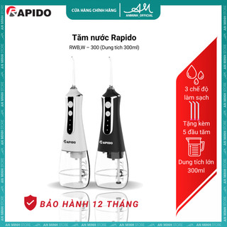 Tăm nước rapido 300ml công nghệ đức, công suất 5w, 5 đầu tăm thay thế, bảo hành 12 tháng