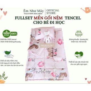Fullset Gối + Nệm + Mền Tencel cho bé sơ sinh và bé nhỏ. Set đi học cho bé.