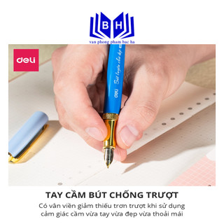 Bút máy kim loại deli - có hộp đựng - cq880 bút máy deli cao cấp
