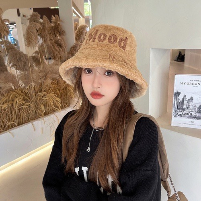 Mũ bucket lông siêu hot, nón lông cừu siêu đẹp hàng quảng châu cao cấp