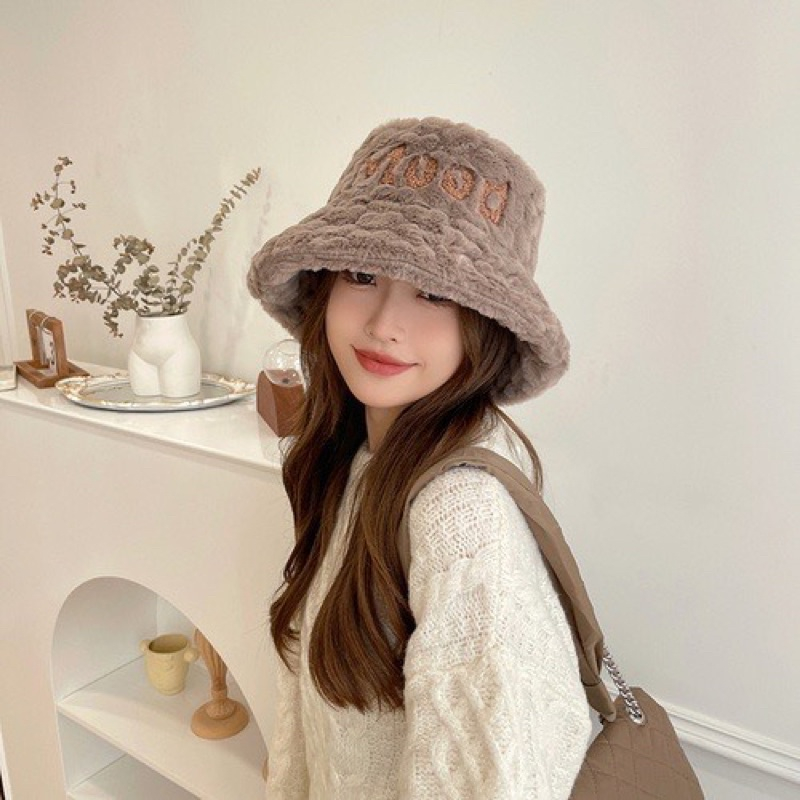 Mũ bucket lông siêu hot, nón lông cừu siêu đẹp hàng quảng châu cao cấp