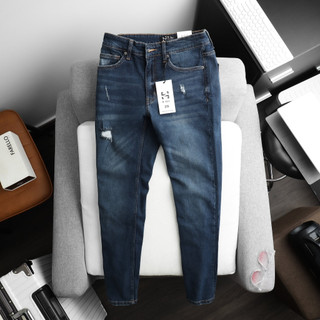 Quần jean nam form slim fit blue wash h-zet, vải denim cao cấp co giãn tốt jslf01