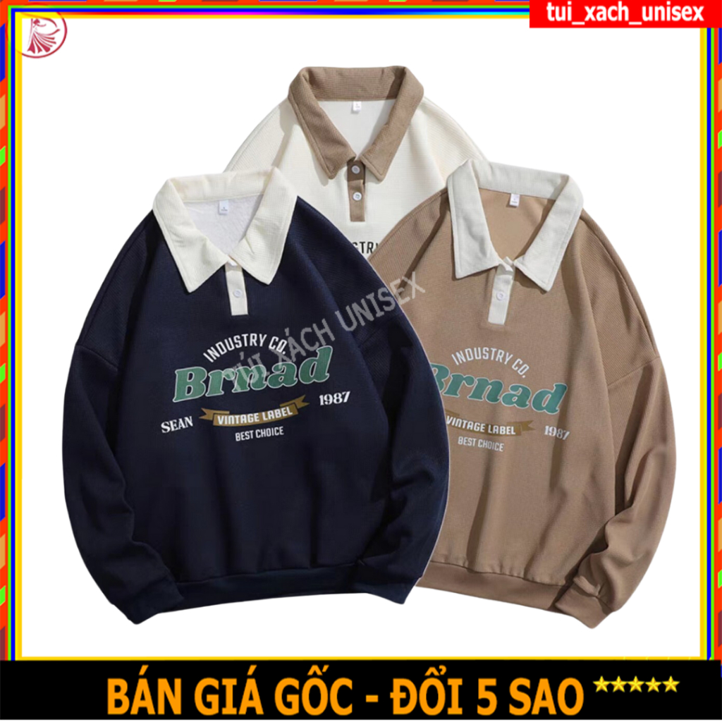 Áo HOODIE Nam Nữ Trơn Vải Nỉ Phom Rộng Có Cổ Bẻ UNISEX 2 Màu - Sweater polo Chui Đầu Xanh Xám