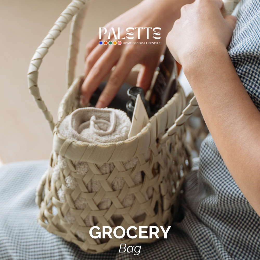 Túi Decor PALETTE GR Bag Sợi Polypropylene Đan Lát Thủ Công Túi Picnic Đi Biển Tối Giản 38x12x26 cm